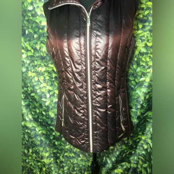 Calvin Klein Brown/dark purple Quilted Zip-Up Vest - Picture 3 of 16